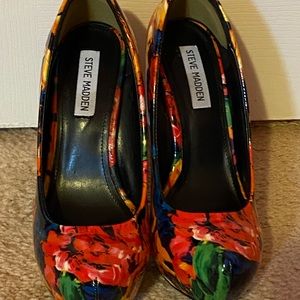 Rainbow floral Steve Madden heels